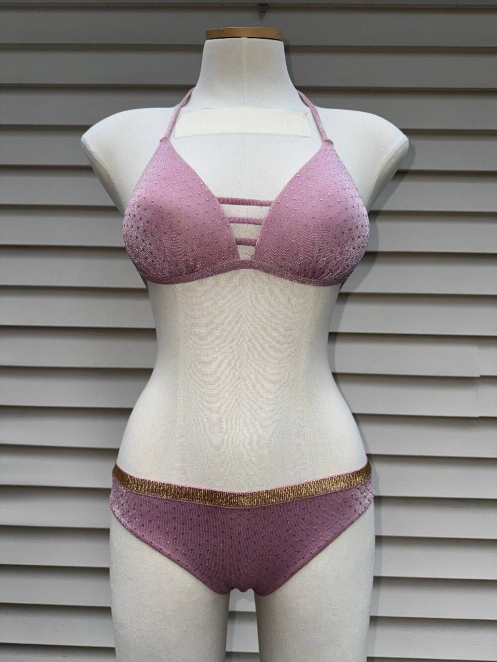 Aiello Bikini Made in Italy Pink Shimmer Set | M